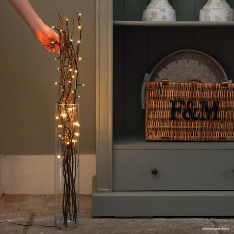 7 Decorative Willow Twig Lights, 50 Warm White LEDs