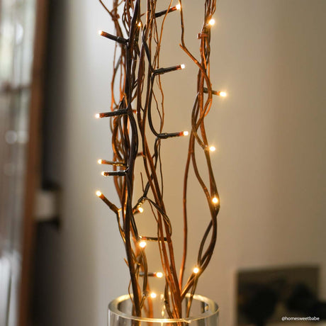 7 Decorative Willow Twig Lights, 50 Warm White LEDs