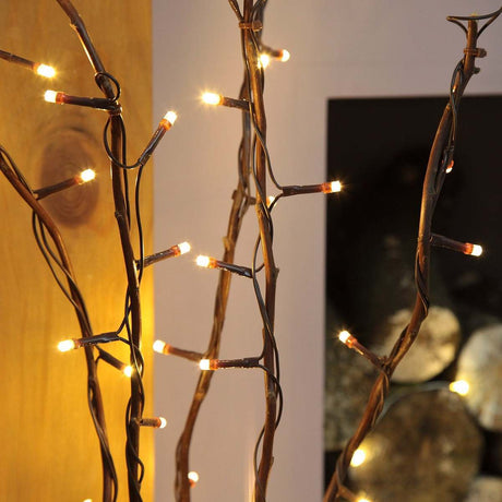 7 Decorative Willow Twig Lights, 50 Warm White LEDs