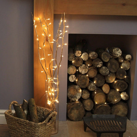 7 Decorative Willow Twig Lights, 50 Warm White LEDs