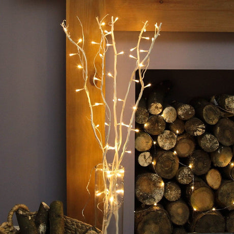 7 Decorative Willow Twig Lights, 50 Warm White LEDs
