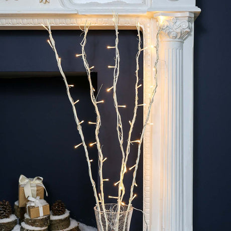 7 Decorative Willow Twig Lights, 50 Warm White LEDs