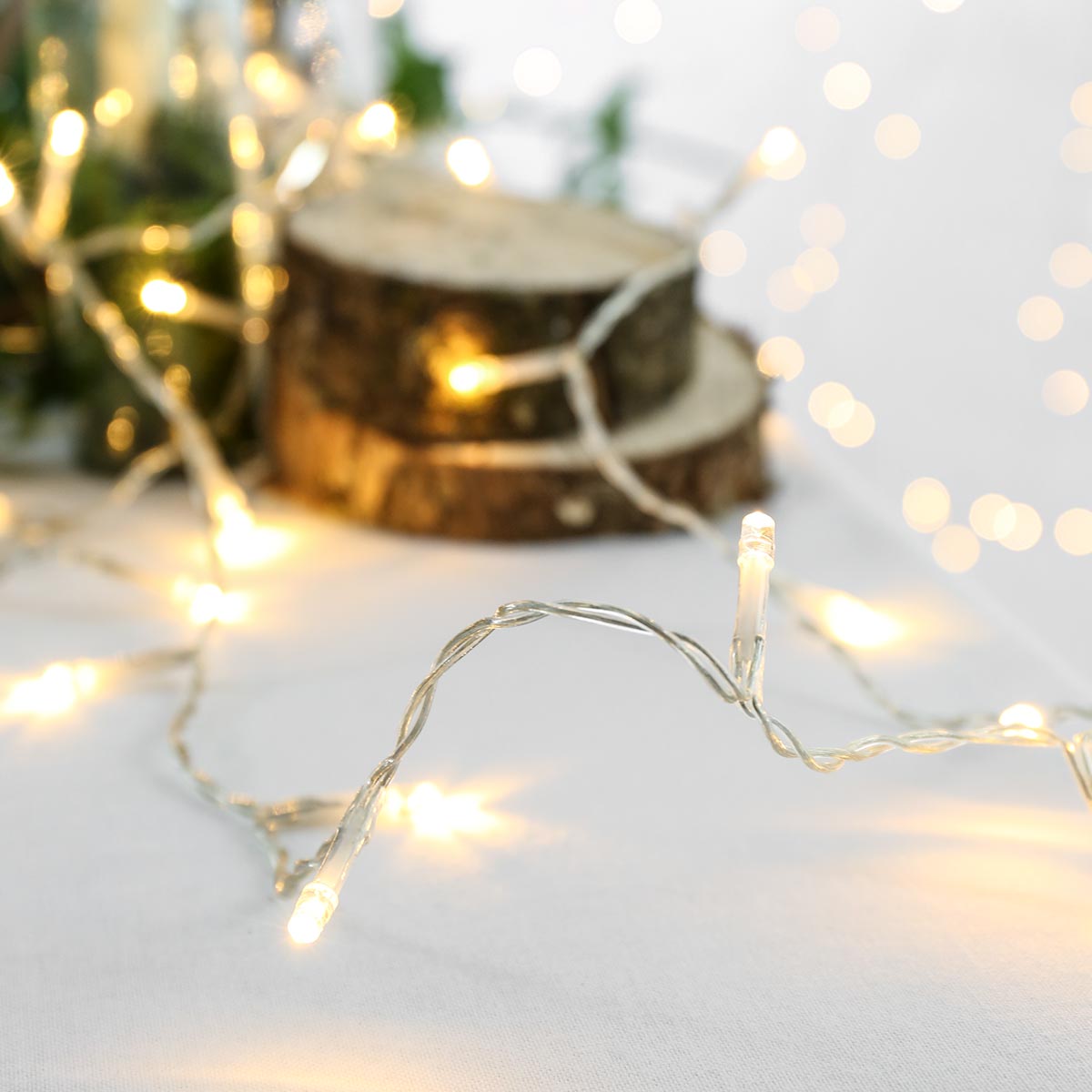 3.2m Indoor Fairy Lights, 40 LEDs, Clear Cable