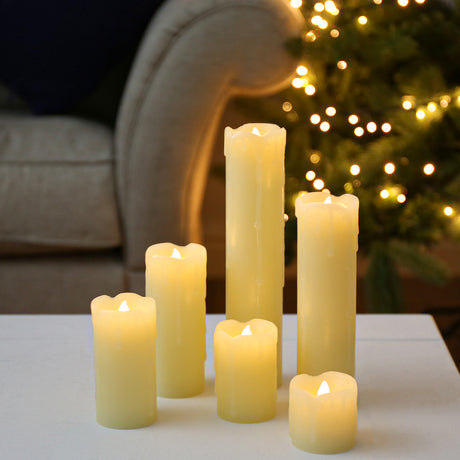 6 Dripping Wax LED Battery Candles