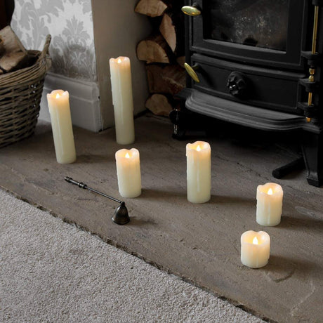 6 Dripping Wax LED Battery Candles