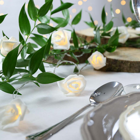 Battery Rose Fairy Lights, 20 Warm White LEDs, 3.8m