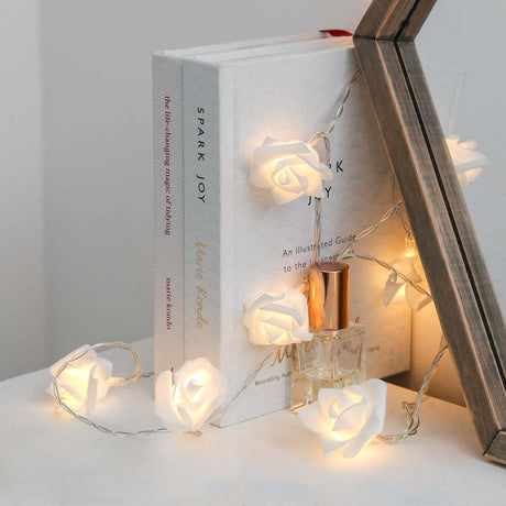 Battery Rose Fairy Lights, 20 Warm White LEDs, 3.8m