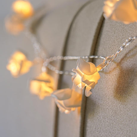 Battery Rose Fairy Lights, 20 Warm White LEDs, 3.8m