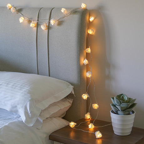 Battery Rose Fairy Lights, 20 Warm White LEDs, 3.8m