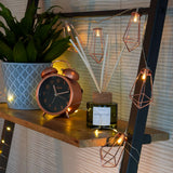 Battery Rose Gold Metal Lantern Fairy Lights, 10 Warm White LEDs