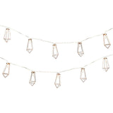 Battery Rose Gold Metal Lantern Fairy Lights, 10 Warm White LEDs