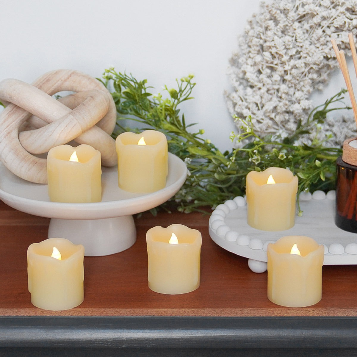 6 Dripping Wax LED Votive Candles
