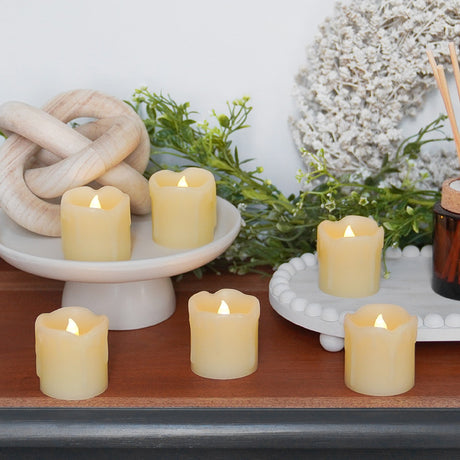 6 Dripping Wax LED Votive Candles