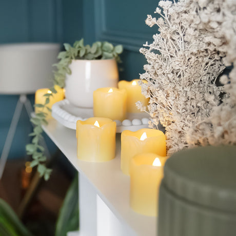 6 Dripping Wax LED Votive Candles