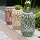 26cm Solar Metal Hanging Table Lantern, White, Warm White and Colour Changing LEDs