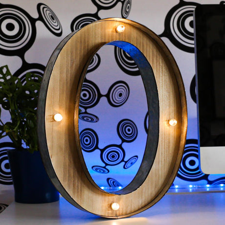 Wood & Metal A-Z Battery Light Up Circus Letter, 41cm