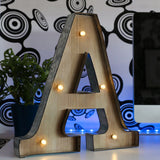 Wood & Metal A-Z Battery Light Up Circus Letter, 41cm