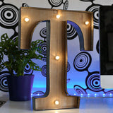 Wood & Metal A-Z Battery Light Up Circus Letter, 41cm