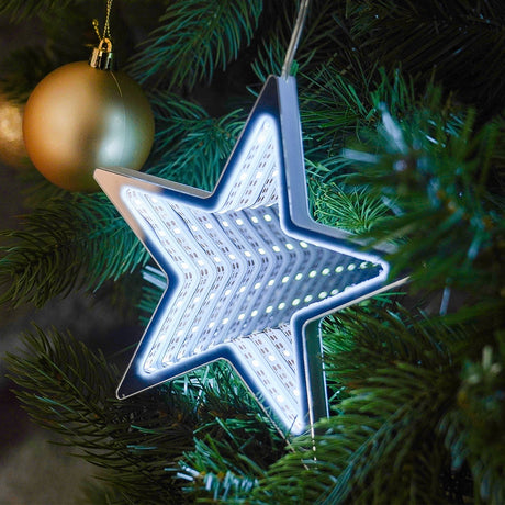 Hanging Star Infinity Mirror Christmas Tree Decoration