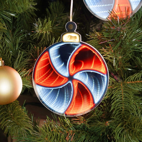Candy Cane Lollipop Infinity Mirror Christmas Tree Decoration