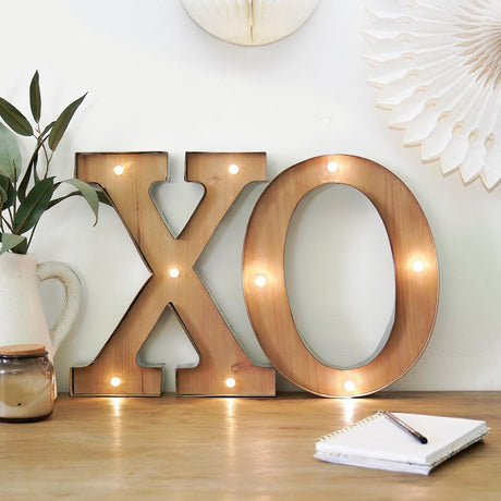 Wood & Metal A-Z Battery Light Up Circus Letter, 41cm