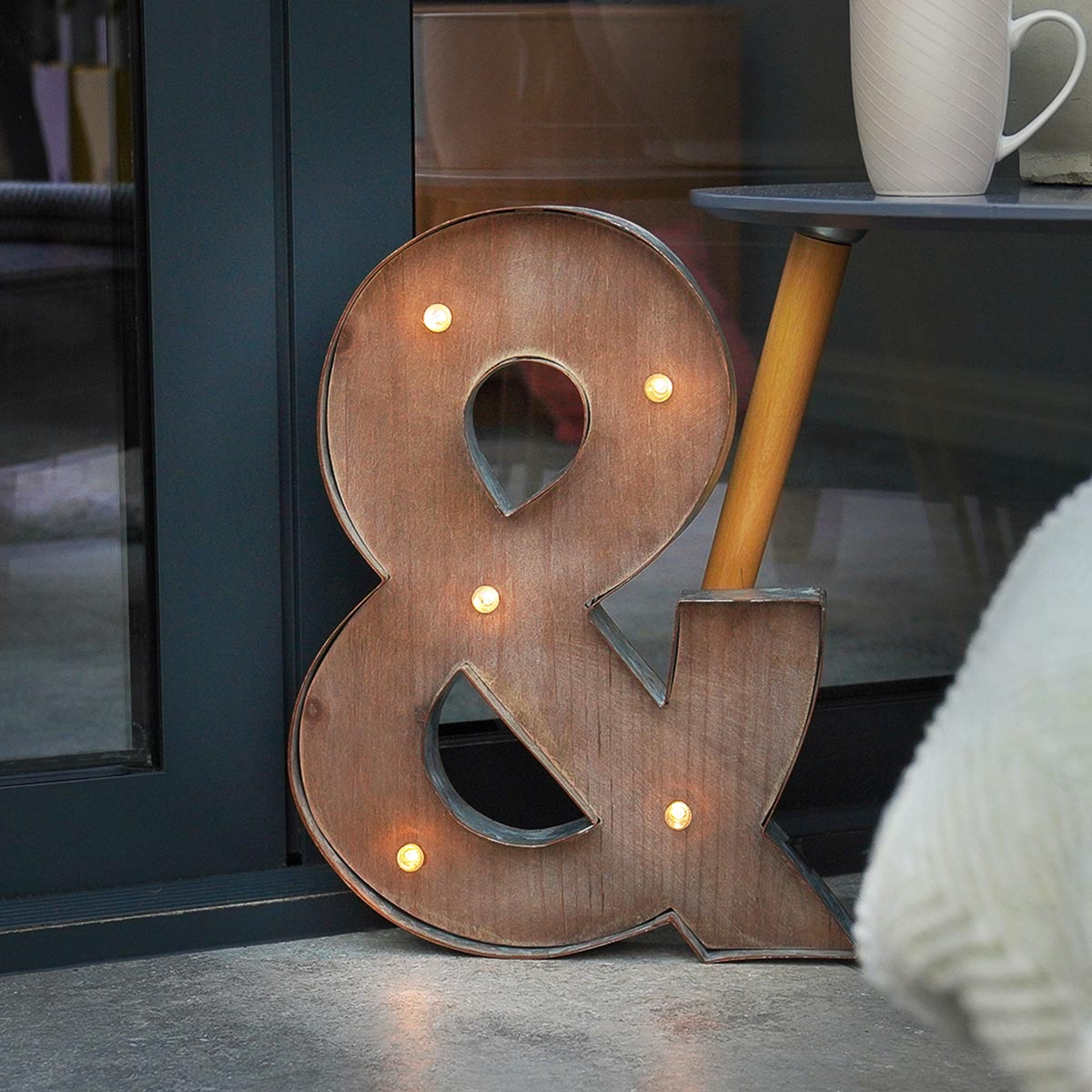 Wood & Metal A-Z Battery Light Up Circus Letter, 41cm