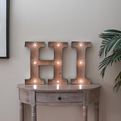 Wood & Metal A-Z Battery Light Up Circus Letter, 41cm