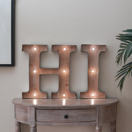 Wood & Metal A-Z Battery Light Up Circus Letter, 41cm