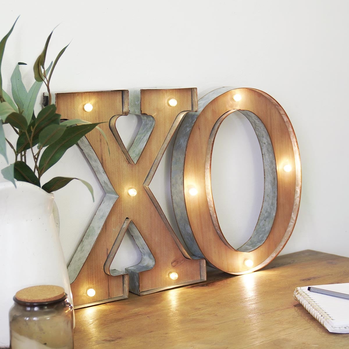 Wood & Metal A-Z Battery Light Up Circus Letter, 41cm