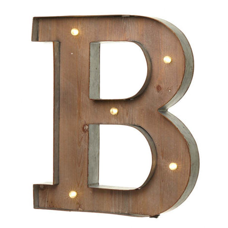 Wood & Metal A-Z Battery Light Up Circus Letter, 41cm