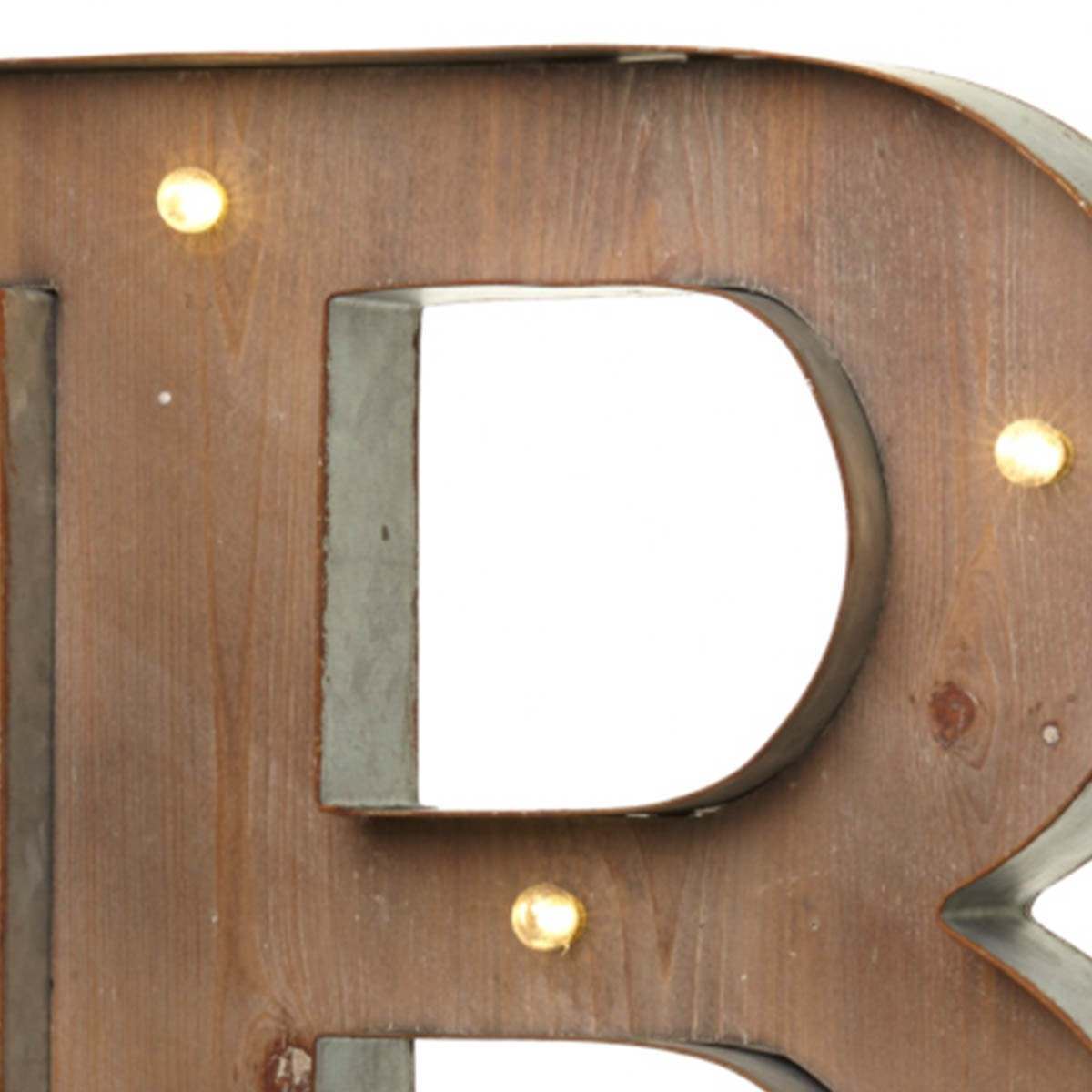 Wood & Metal A-Z Battery Light Up Circus Letter, 41cm