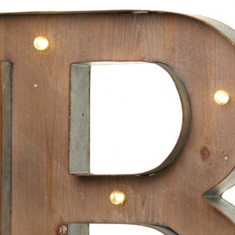 Wood & Metal A-Z Battery Light Up Circus Letter, 41cm