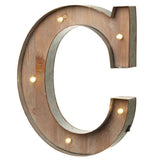 Wood & Metal A-Z Battery Light Up Circus Letter, 41cm