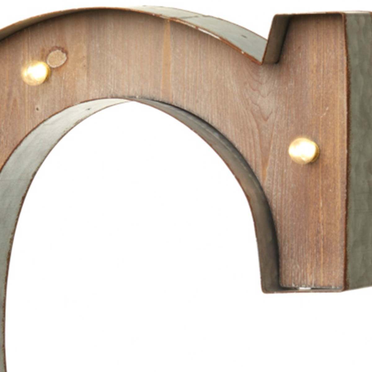 Wood & Metal A-Z Battery Light Up Circus Letter, 41cm