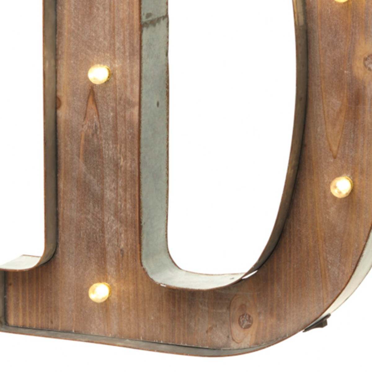 Wood & Metal A-Z Battery Light Up Circus Letter, 41cm