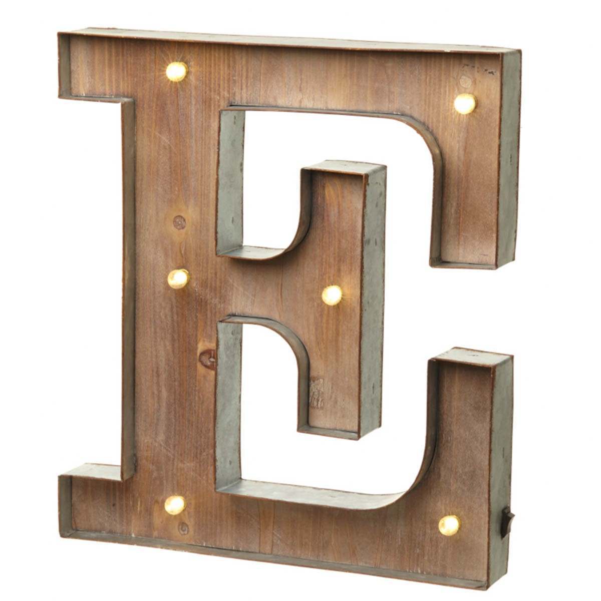 Wood & Metal A-Z Battery Light Up Circus Letter, 41cm