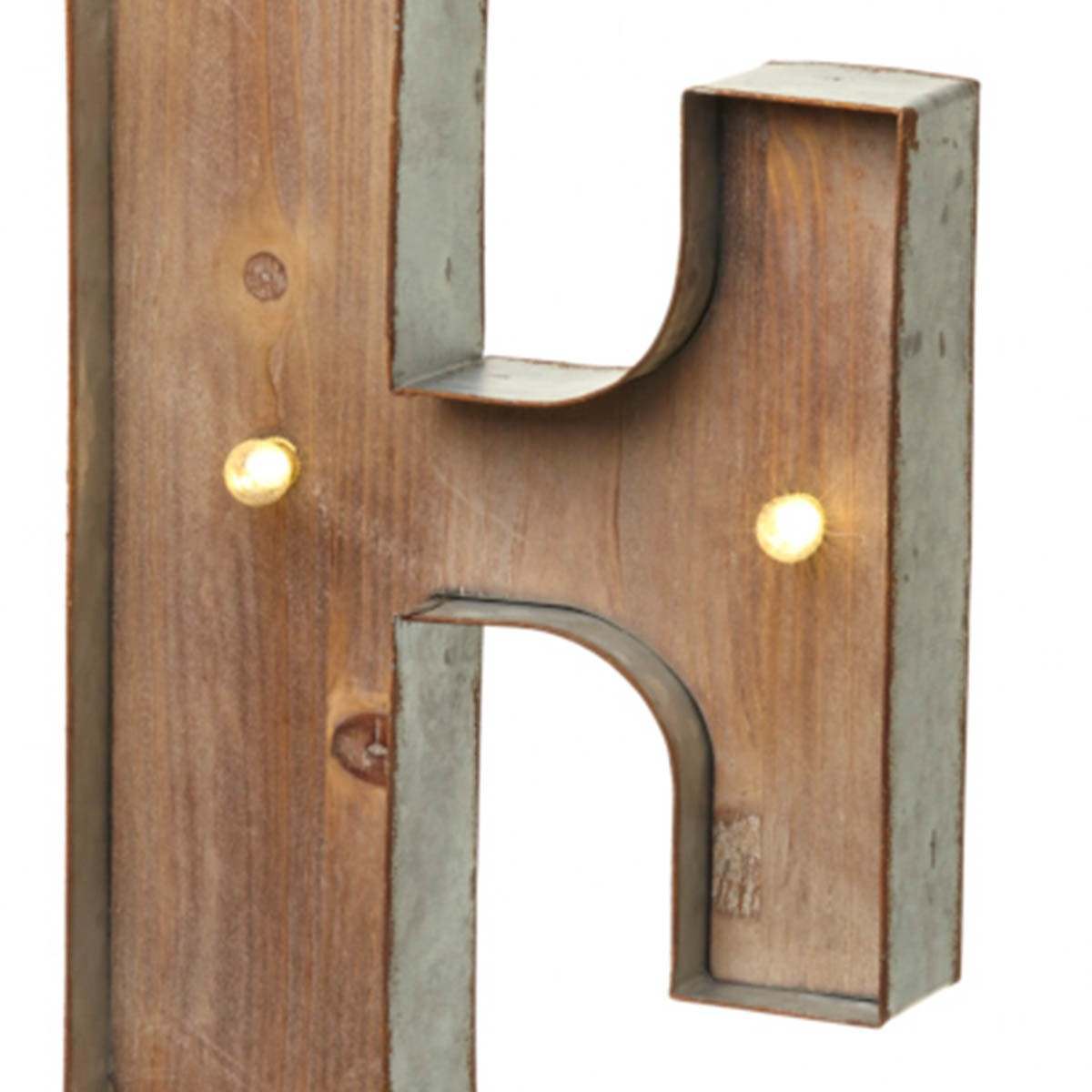 Wood & Metal A-Z Battery Light Up Circus Letter, 41cm