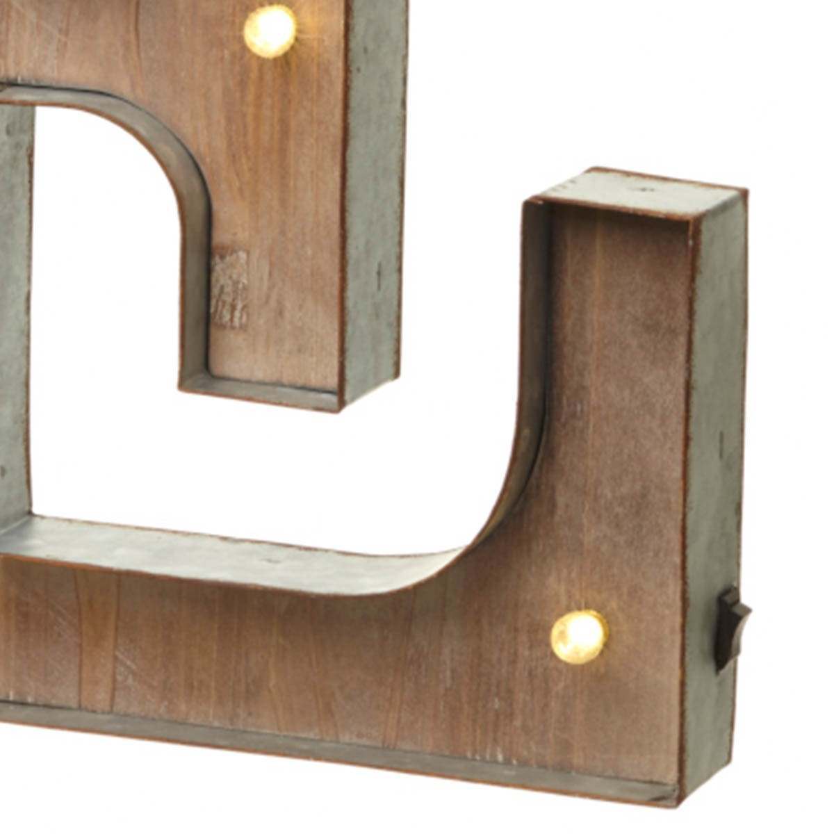 Wood & Metal A-Z Battery Light Up Circus Letter, 41cm