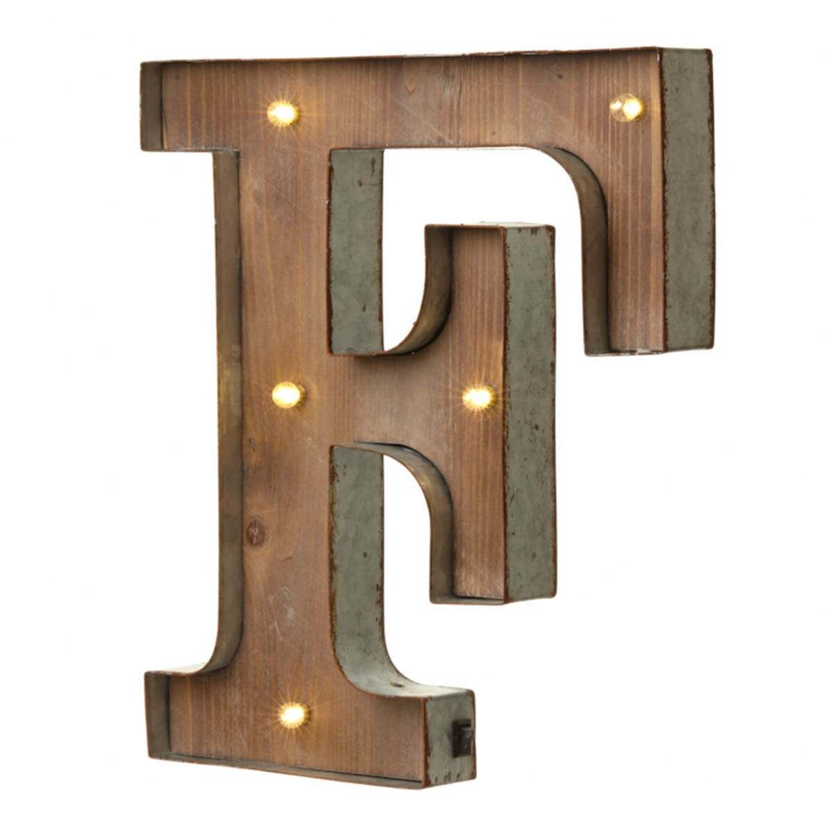 Wood & Metal A-Z Battery Light Up Circus Letter, 41cm