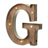 Wood & Metal A-Z Battery Light Up Circus Letter, 41cm