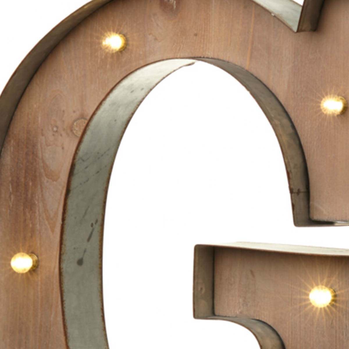 Wood & Metal A-Z Battery Light Up Circus Letter, 41cm