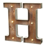 Wood & Metal A-Z Battery Light Up Circus Letter, 41cm