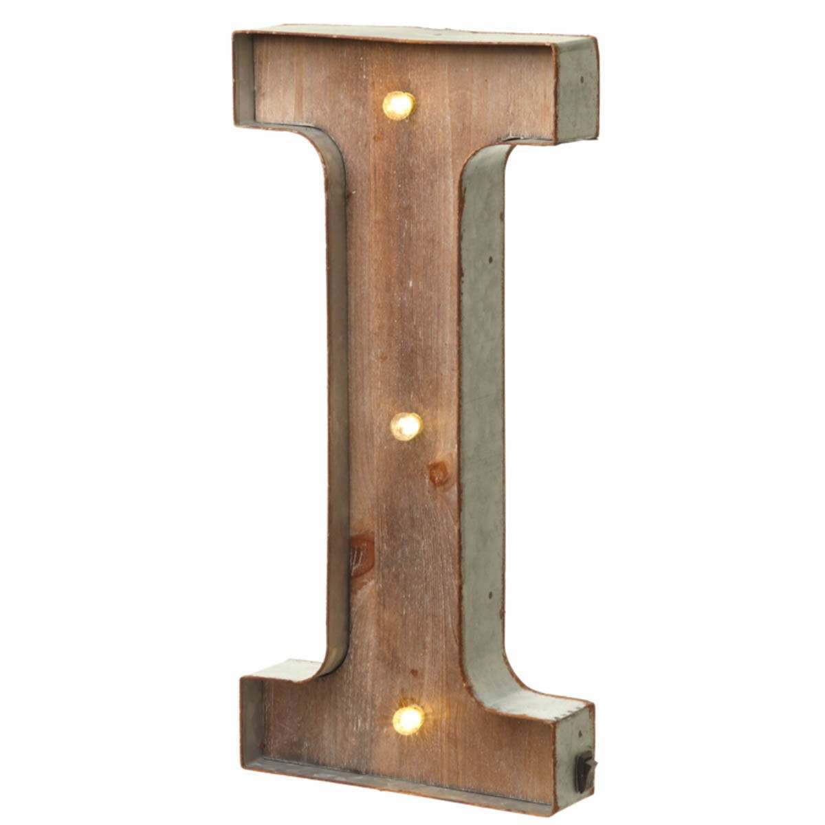 Wood & Metal A-Z Battery Light Up Circus Letter, 41cm