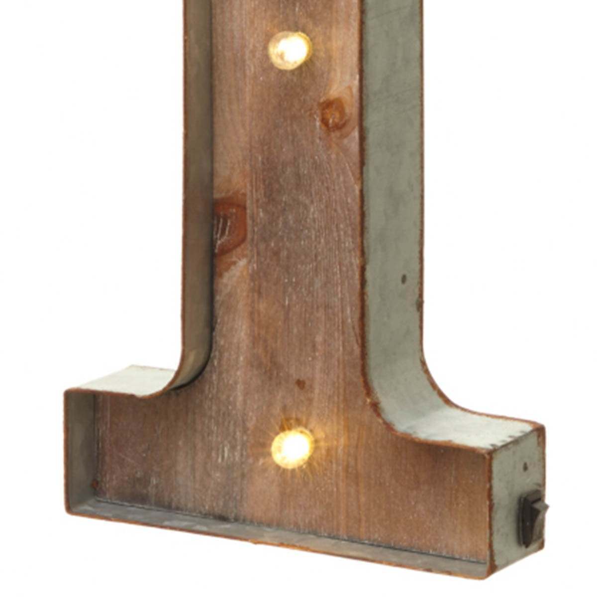 Wood & Metal A-Z Battery Light Up Circus Letter, 41cm