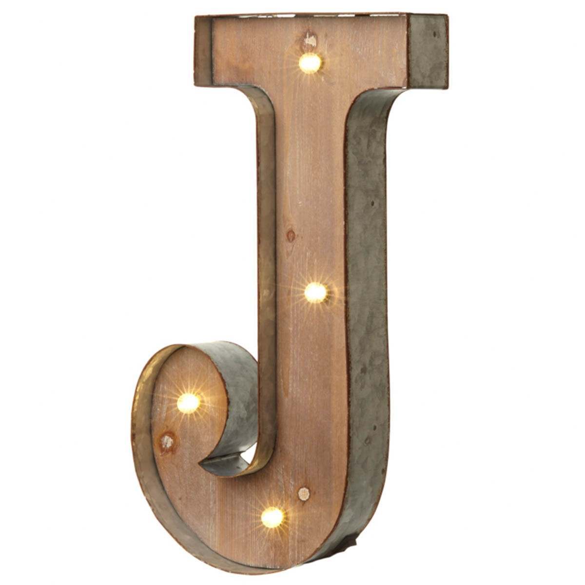 Wood & Metal A-Z Battery Light Up Circus Letter, 41cm