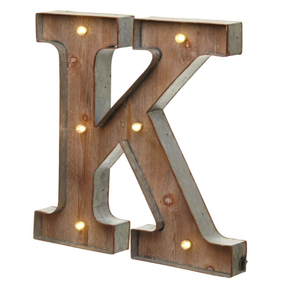 Wood & Metal A-Z Battery Light Up Circus Letter, 41cm