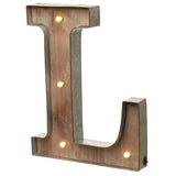 Wood & Metal A-Z Battery Light Up Circus Letter, 41cm