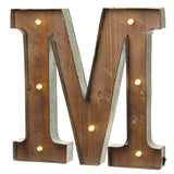 Wood & Metal A-Z Battery Light Up Circus Letter, 41cm