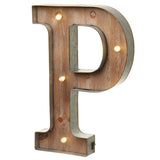 Wood & Metal A-Z Battery Light Up Circus Letter, 41cm