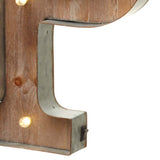 Wood & Metal A-Z Battery Light Up Circus Letter, 41cm